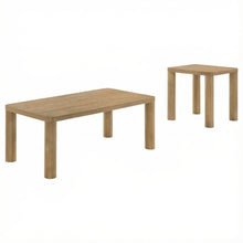 Light Oak 2-Piece Cocktail Coffee and End Table Set with Rectangular Design