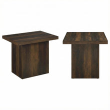 Dark Pine 2-Piece Square Coffee and End Table Set with Plastic Glide