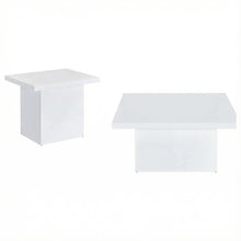 White 2-Piece Square Coffee and End Table Set with High Gloss Finish