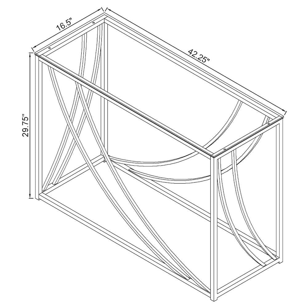 Elegant Console Table, Chrome Accents, Smooth Glass Top, Entryway Accent