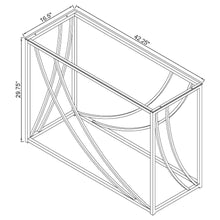 Elegant Console Table, Chrome Accents, Smooth Glass Top, Entryway Accent