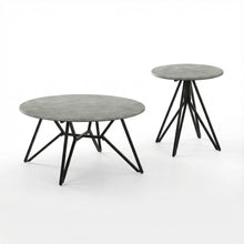 Round Cement Coffee and End Table Set 2-Piece Design with 200 lbs Capacity