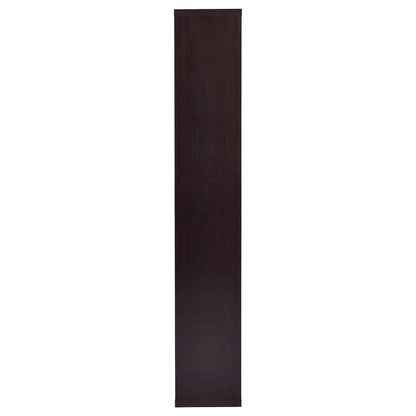 Geometric 6-Shelf Bookshelf 71-Inch, Cappuccino Finish, Display