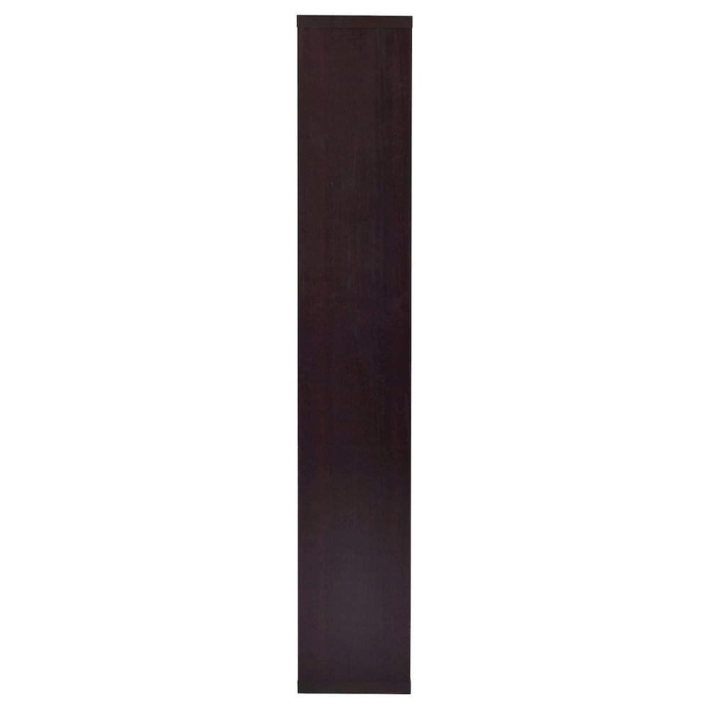 Geometric 6-Shelf Bookshelf 71-Inch, Cappuccino Finish, Display