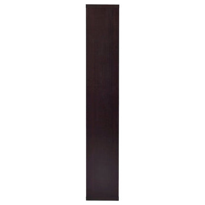 Geometric 6-Shelf Bookshelf 71-Inch, Cappuccino Finish, Display