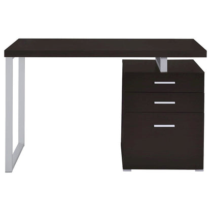 Cappuccino Finish Office Desk with Drawers, Small Writing Desk with File Drawer