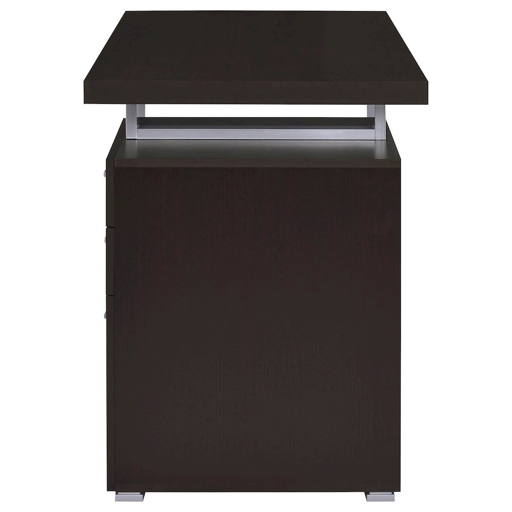 Cappuccino Finish Office Desk with Drawers, Small Writing Desk with File Drawer