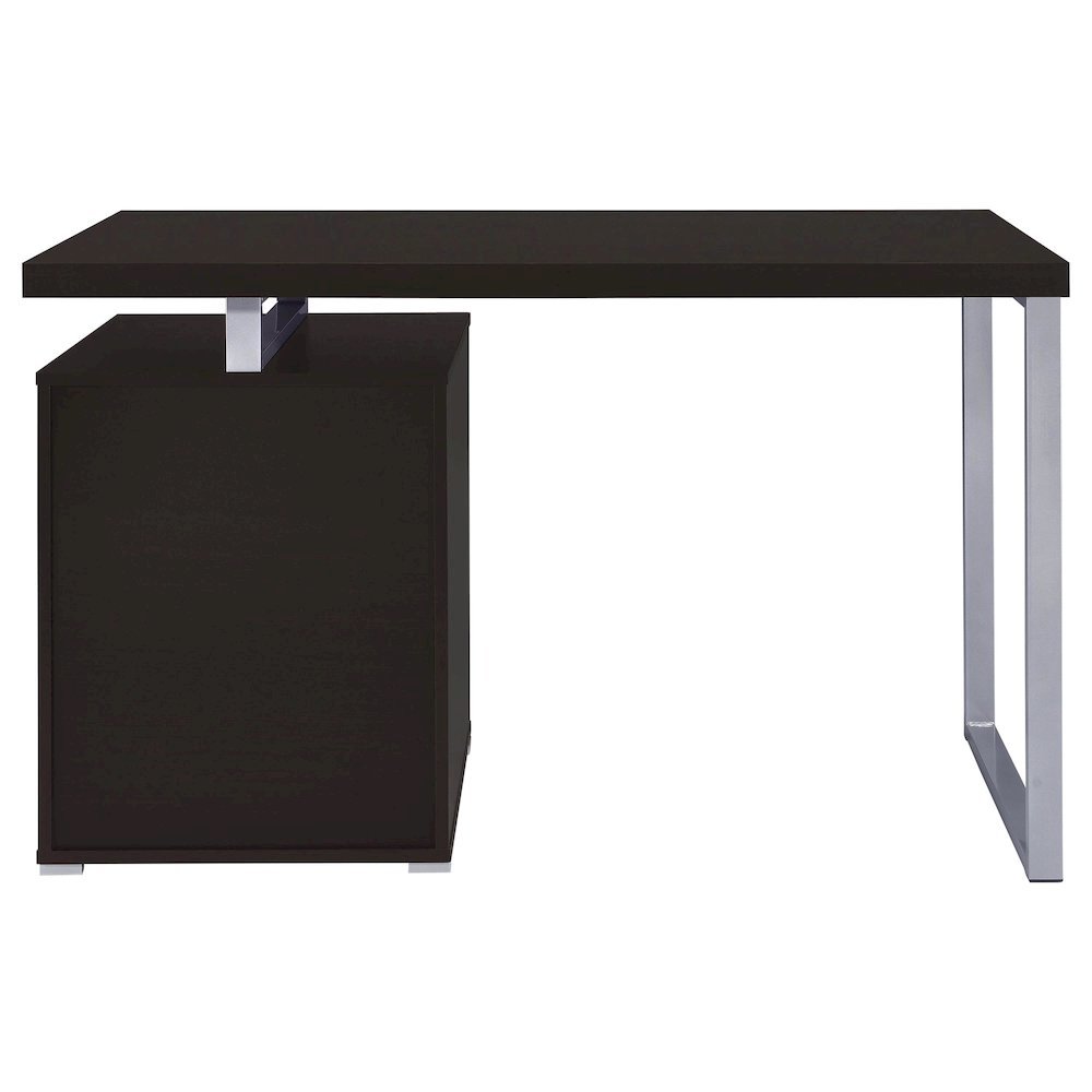 Cappuccino Finish Office Desk with Drawers, Small Writing Desk with File Drawer