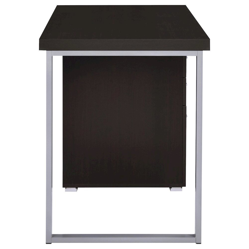 Cappuccino Finish Office Desk with Drawers, Small Writing Desk with File Drawer