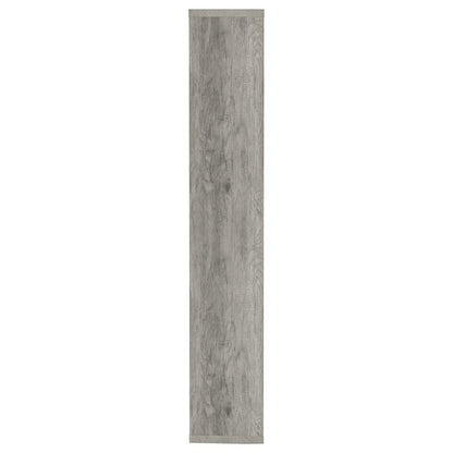 Gray Geometric Bookshelf with 6 Tiers, Modern Book Shelve for Living Room