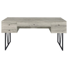 Rustic 4-Drawer Writing Desk 63-Inch, Grey Driftwood, Home Office