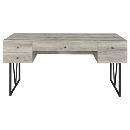 Rustic 4-Drawer Writing Desk 63-Inch, Grey Driftwood, Home Office