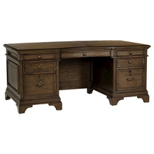 Executive Desk 72-Inch, Burnished Oak, 7 Drawers, File Cabinets, Home Office
