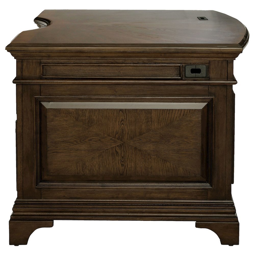 Executive Desk 72-Inch, Burnished Oak, 7 Drawers, File Cabinets, Home Office