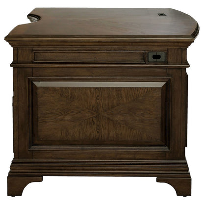 Executive Desk 72-Inch, Burnished Oak, 7 Drawers, File Cabinets, Home Office