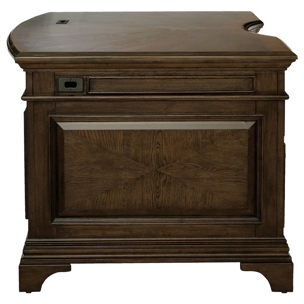 Executive Desk 72-Inch, Burnished Oak, 7 Drawers, File Cabinets, Home Office