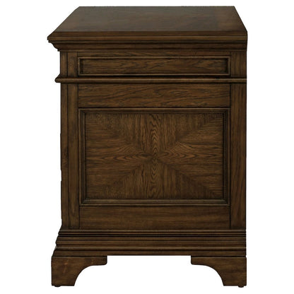 Home Office File Cabinet, Burnished Oak, 5 Drawers, Letter/Legal Size