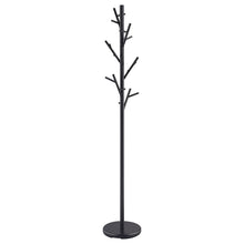 Freestanding Metal Coat Rack, 18 Hooks, Black Steel