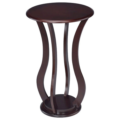Brown Pedestal 18 Inch Side Table - End Table for Living Room Accent