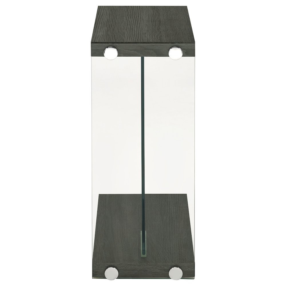 C-Shaped Side Table, Weathered Grey, Contemporary Snack Table