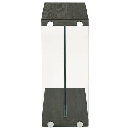 C-Shaped Side Table, Weathered Grey, Contemporary Snack Table