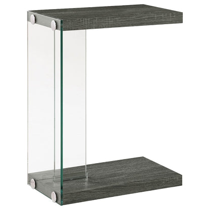 C-Shaped Side Table, Weathered Grey, Contemporary Snack Table
