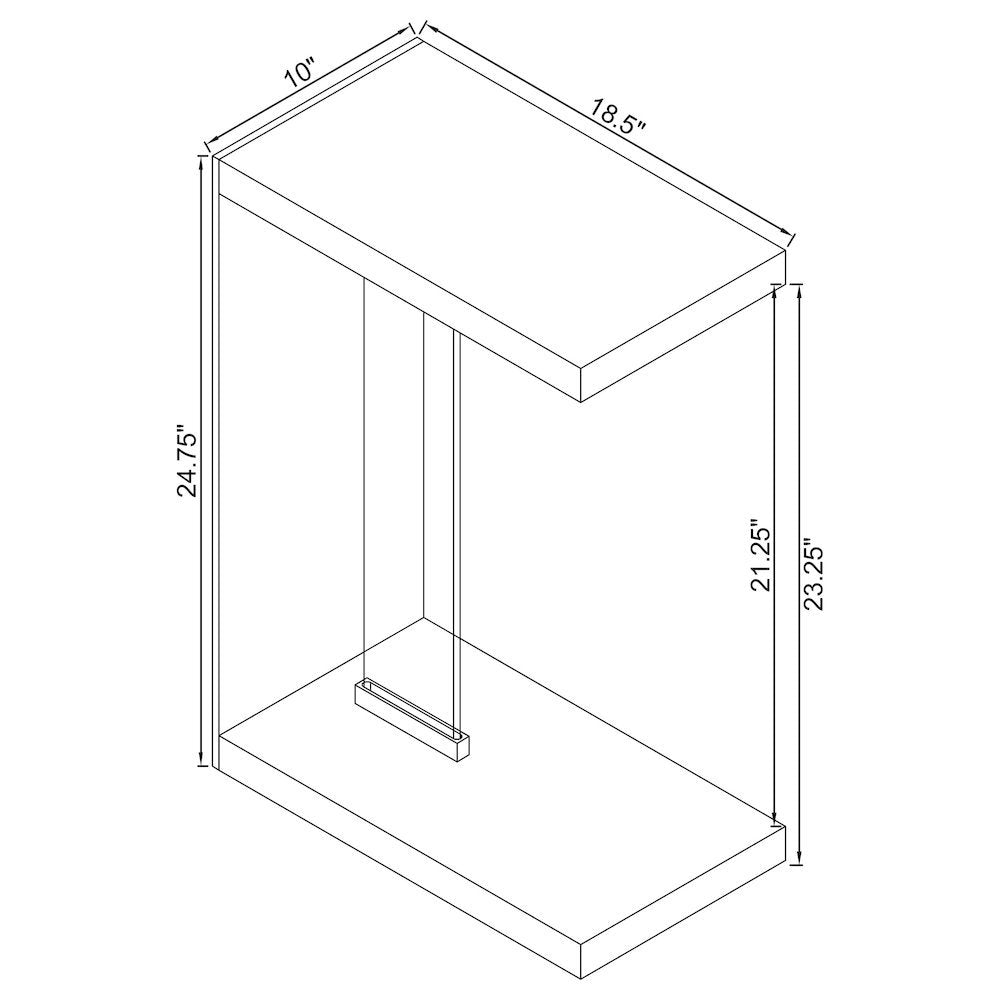 C-Shaped Side Table, Weathered Grey, Contemporary Snack Table
