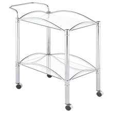 Classic Bar Cart, Chrome, Mirrored Shelf, 2 Tiers, Lockable Casters