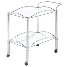 Classic Bar Cart, Chrome, Mirrored Shelf, 2 Tiers, Lockable Casters