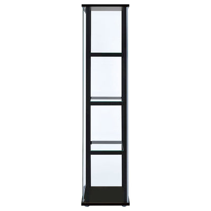 Black Glass Display Cabinet Curio Cabinet with Glass Doors and Shelves