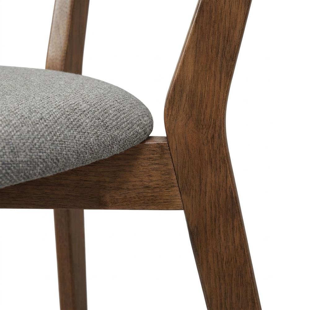 Polyester-Upholstered Mid-Century Modern Dining Chairs with Walnut Wood,Set of 2