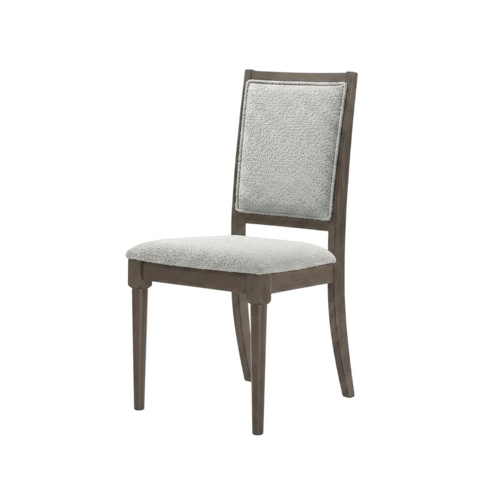 Polyester-Upholstered Mid-Century Modern Dining Side Chair, Dark Brown, Set of 2