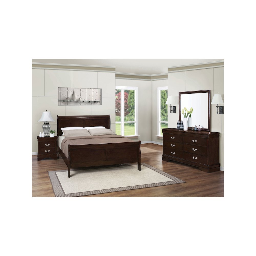 Louis Philippe 4-piece Full Bedroom Set Cappuccino
