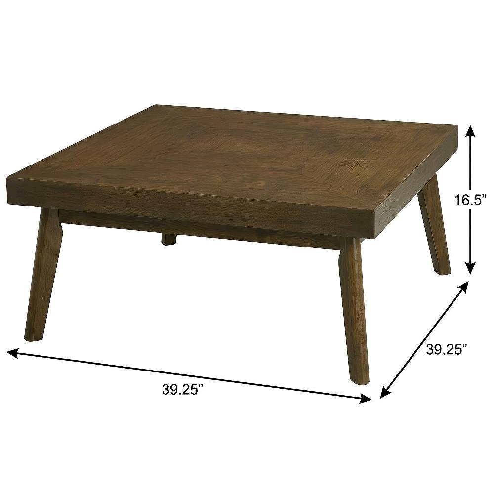 Walnut Brown Rectangular Coffee Table with Mid-Century Modern Design
