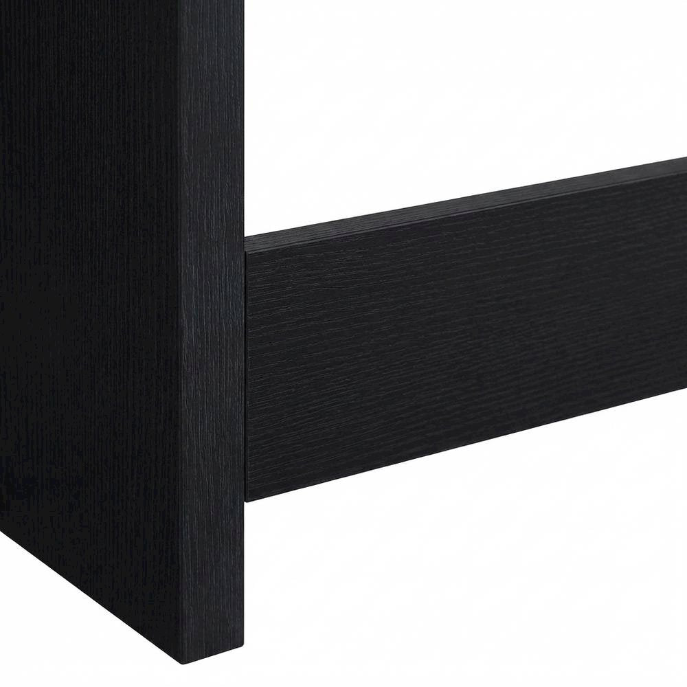 Black Full Headboard with Built-In Bookcase and Plastic Glide for Full Bed