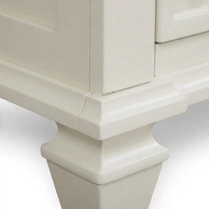 Cream White Bedroom Nightstand with 3 Drawers and Coastal Style