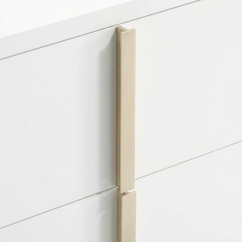 White 2-Drawer Nightstand with Metal Legs and Contemporary Design