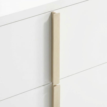 White 2-Drawer Nightstand with Metal Legs and Contemporary Design