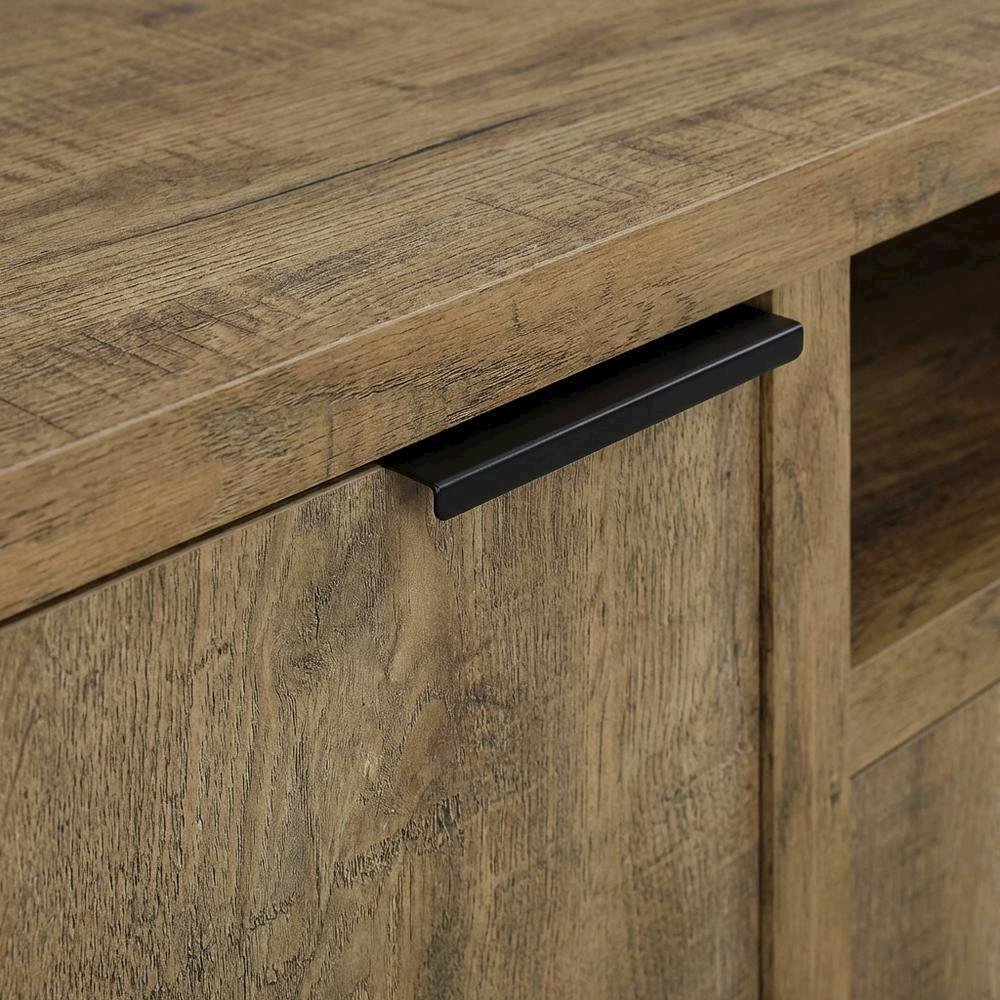 TV stand with Engineered Wood and Walnut Veneers, Farmhouse Style