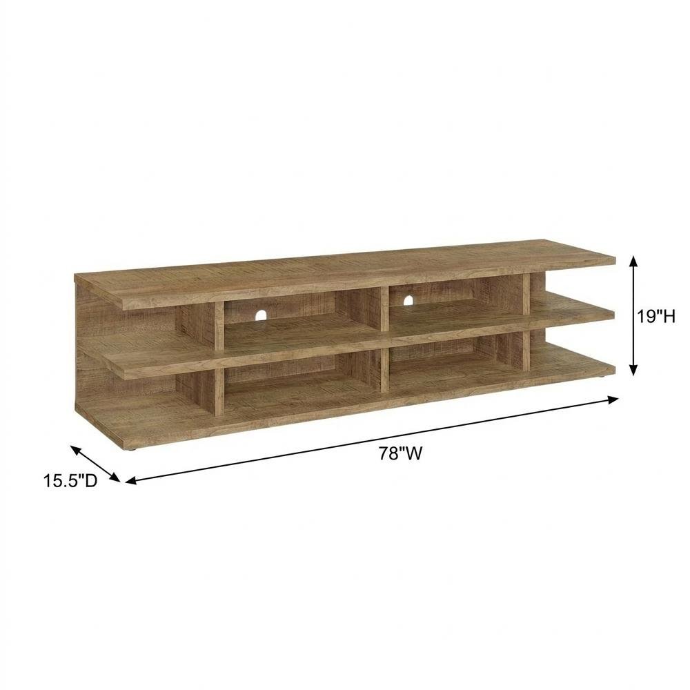 Green 78-Inch TV Stand, 2-Tier Storage, Farmhouse Design in Engineered Wood