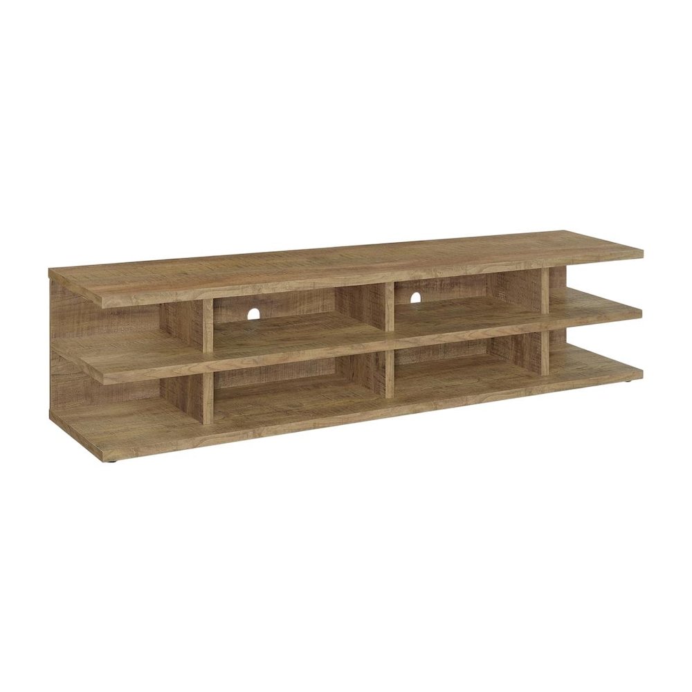 Green 78-Inch TV Stand, 2-Tier Storage, Farmhouse Design in Engineered Wood