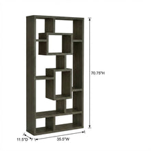 Weathered Grey 8-Shelf Bookcase with Transitional Style and Tipover Restraint