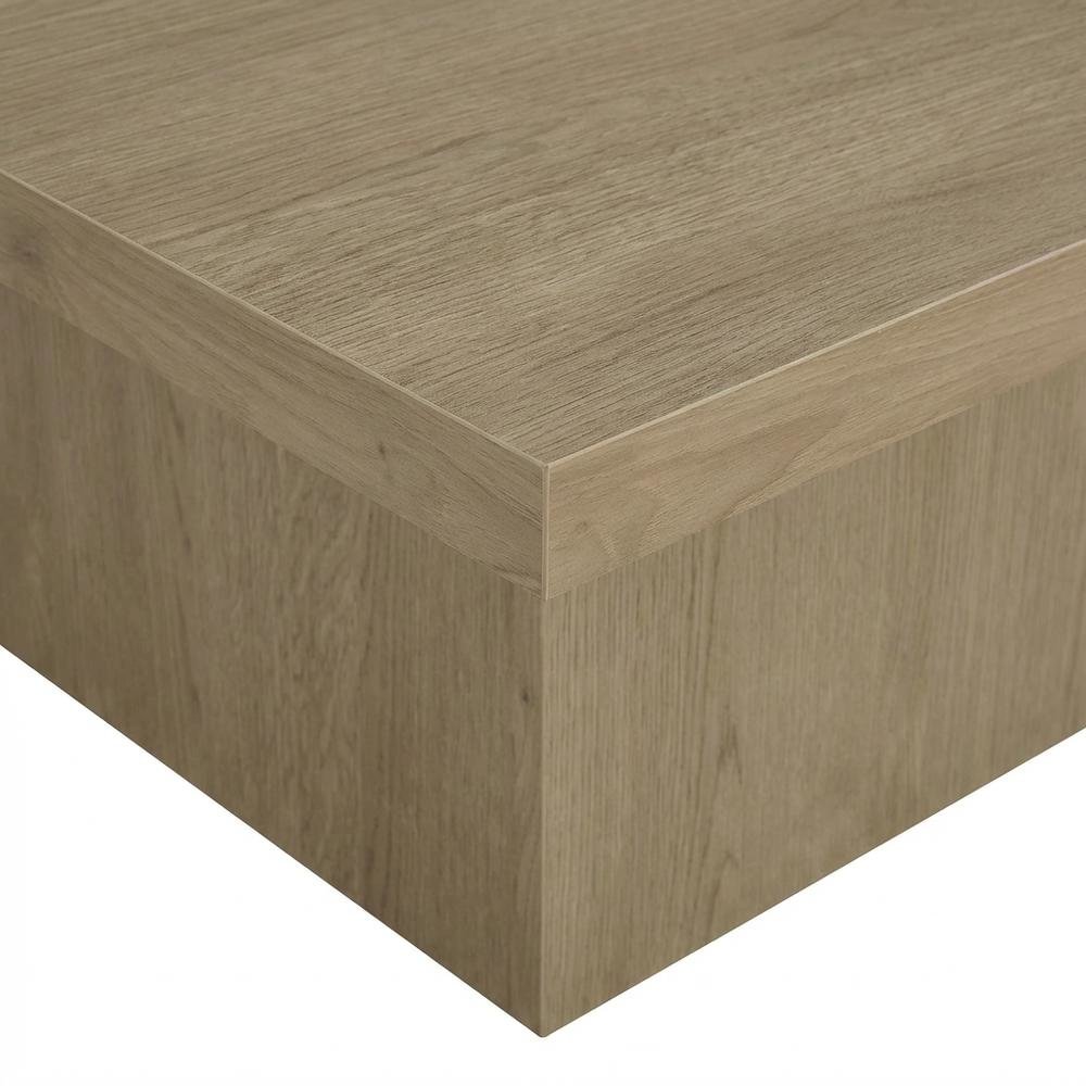 Square Latte Wood Cocktail Coffee Table with Leveler Glides and Modern Design