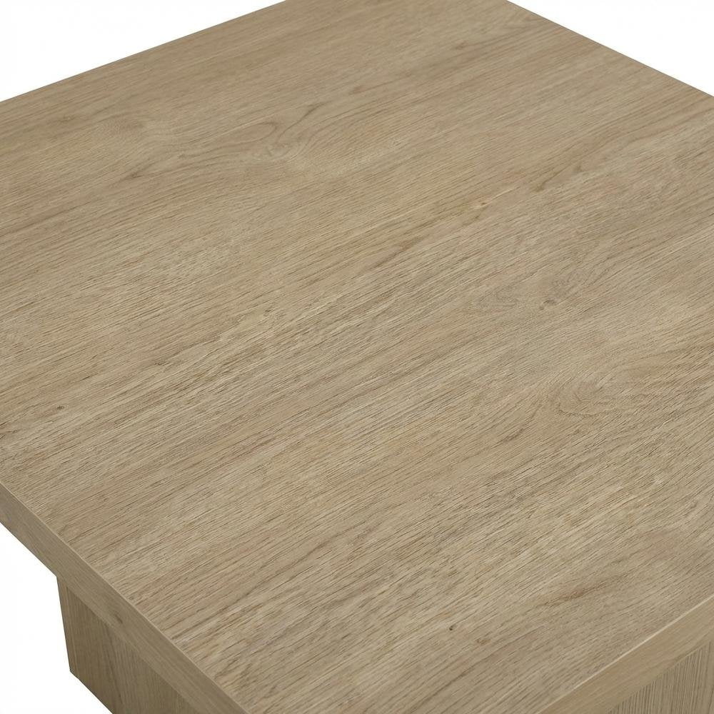 Square Latte Wood Cocktail Coffee Table with Leveler Glides and Modern Design