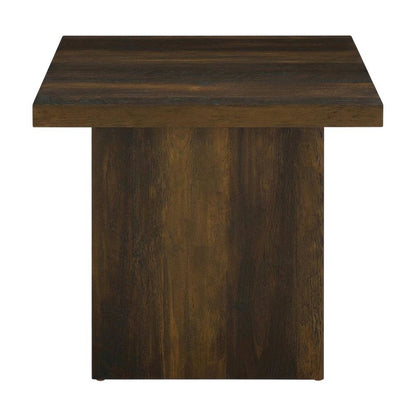 Dark Pine, End Side Table, Square Shape, 100 lbs Weight Capacity