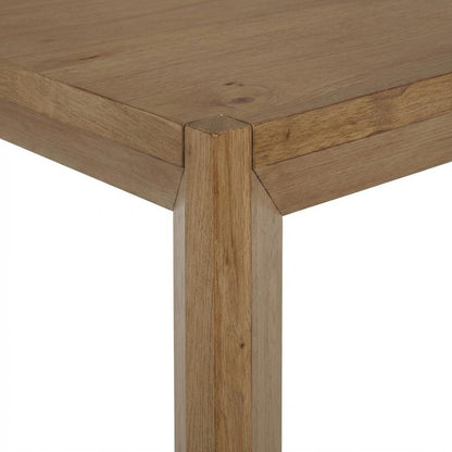 Natural Brown Rectangular Dining Table, Contemporary Wood, Seats 6