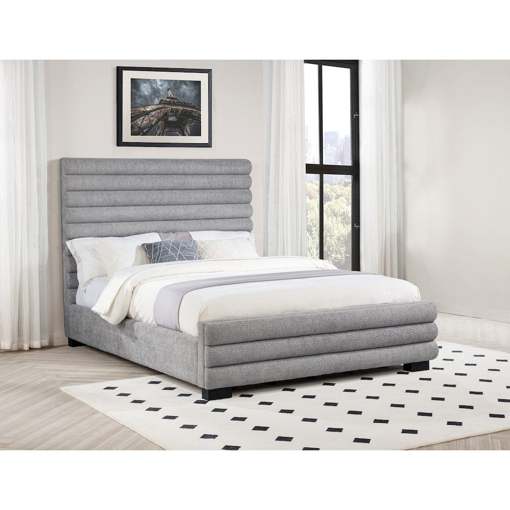 Patricia 58-inch Boucle Upholstered Eastern King Bed Grey