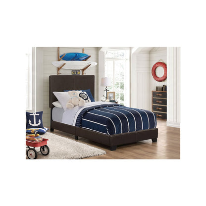 Dorian Upholstered Twin Panel Bed Brown