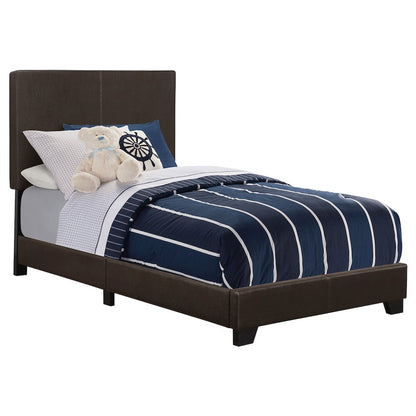 Dorian Upholstered Twin Panel Bed Brown