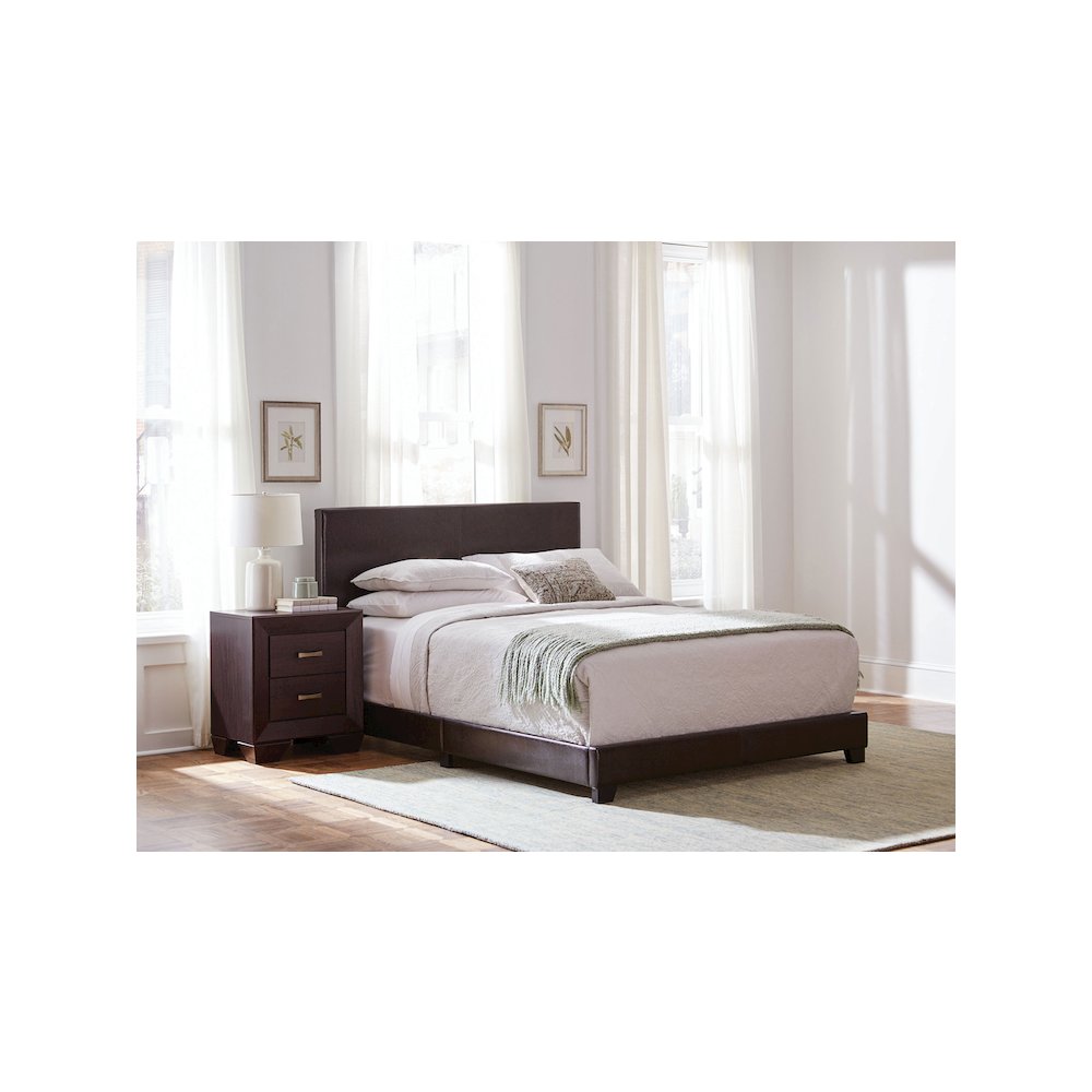 Dorian Upholstered Twin Panel Bed Brown